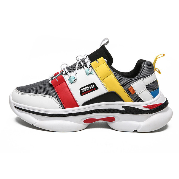 Sport-alkalmi férfi tornacipő ÚJ modell szürke, fekete és fehér fűzővel