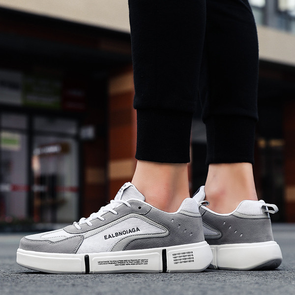 Férfi tornacipő ÚJ modell fűzővel és vastag talppal, szürke, kék és zöld színben