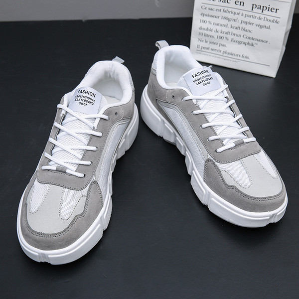 Férfi tornacipő ÚJ modell fűzővel és vastag talppal, szürke, kék és zöld színben