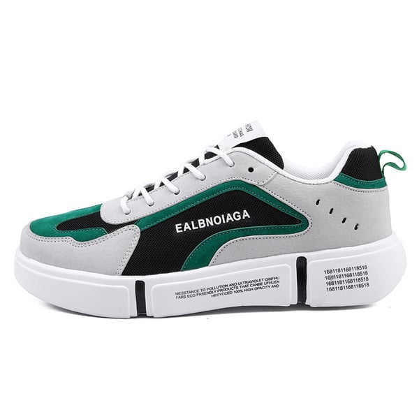 Férfi tornacipő ÚJ modell fűzővel és vastag talppal, szürke, kék és zöld színben