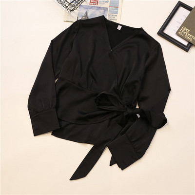 Stílusos női ing hat színben V-nyakkal és fűzővel