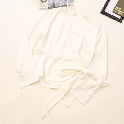 Stílusos női ing hat színben V-nyakkal és fűzővel