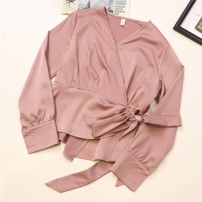 Stílusos női ing hat színben V-nyakkal és fűzővel