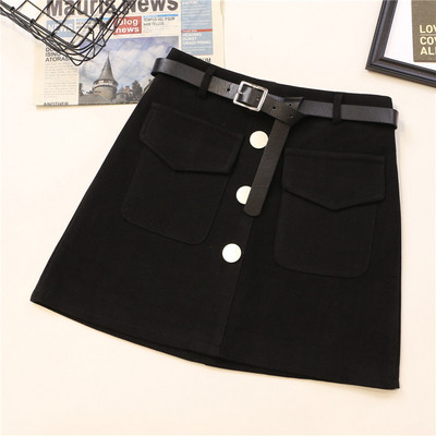 Rövid női szoknya magas derékkal és zsebekkel, négy színben