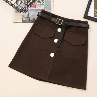 Rövid női szoknya magas derékkal és zsebekkel, négy színben