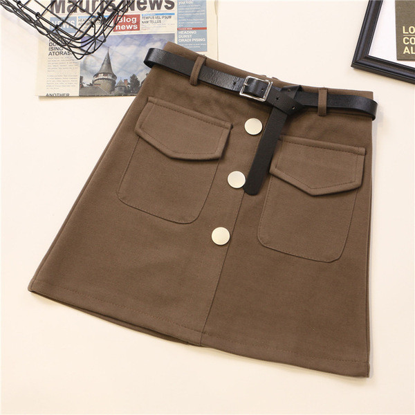 Rövid női szoknya magas derékkal és zsebekkel, négy színben
