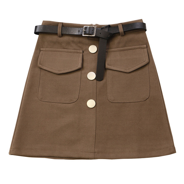Rövid női szoknya magas derékkal és zsebekkel, négy színben
