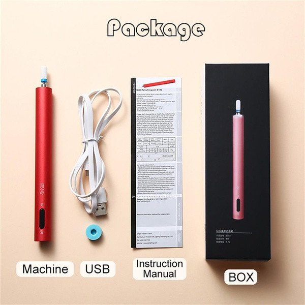 Φορητό ηλεκτρικό μηχάνημα μανικιούρ πένας με φωτισμό LED σε γκρι, μπλε, ροζ, κόκκινο και σαμπάνια χρώμα