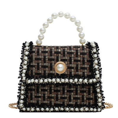 Modern női táska két füllel és gyöngyökkel több színben