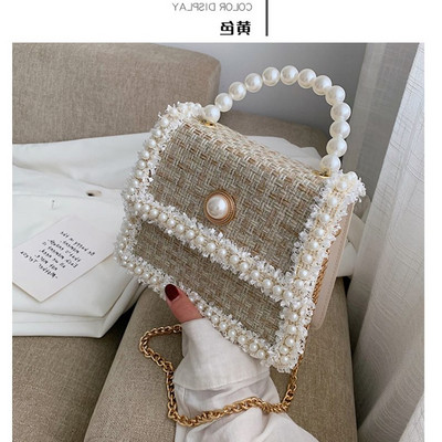 Modern női táska két füllel és gyöngyökkel több színben