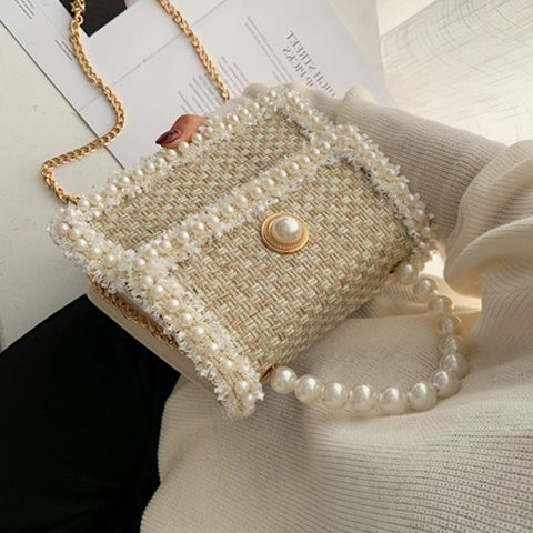 Modern női táska két füllel és gyöngyökkel több színben