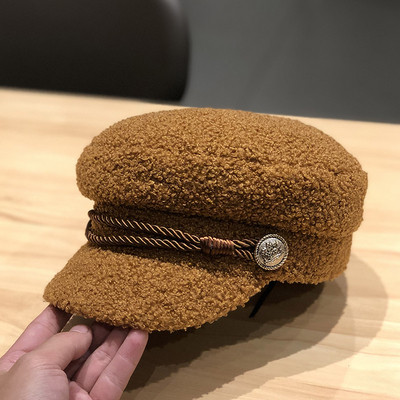 Női téli sapka napellenzővel barna, fehér, rózsaszín, bézs és fekete színben