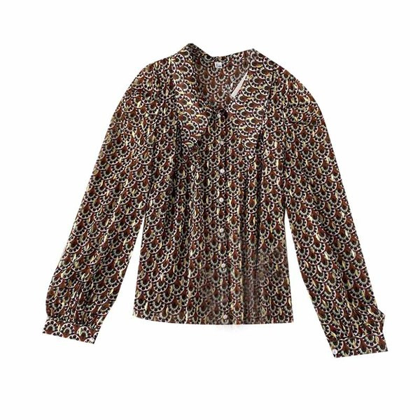 Modern női ing gombokkal és klasszikus gallérral retro stílusban