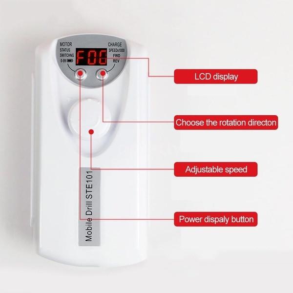 Pila electrica pentru manichiura si pedichiura cu display LCD + atasamente alb si negru
