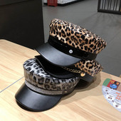 ÚJ modell női sapka napellenzővel és leopárdmintával szürke és barna színben - három modell