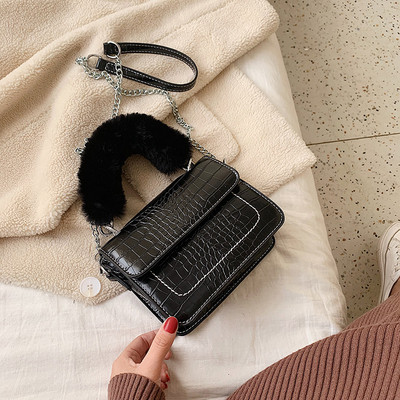 Modern női táska - retro stílusú, két füllel, fekete, barna és piros színben