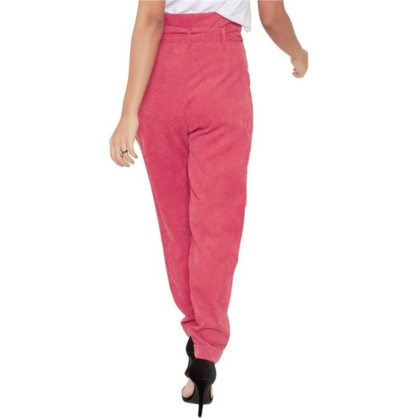 Modern női hosszú nadrág magas derékkal és övvel rózsaszín, szürke és fekete színben