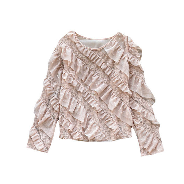 Modern női sifon blúz csipkével és fürtökkel, négy színben