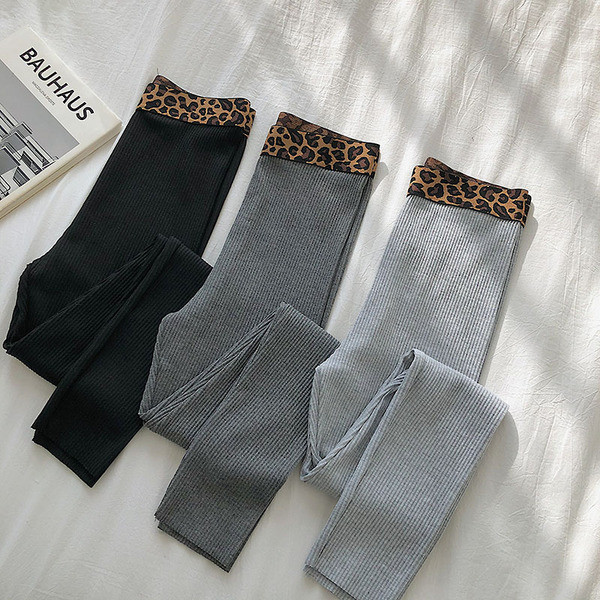 Napi női leggings magas derékkal, leopárd mintával három színben