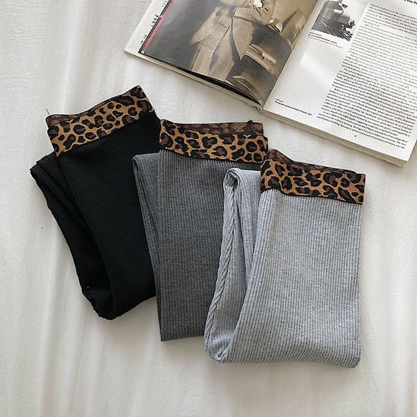 Napi női leggings magas derékkal, leopárd mintával három színben