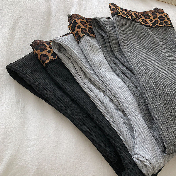 Napi női leggings magas derékkal, leopárd mintával három színben