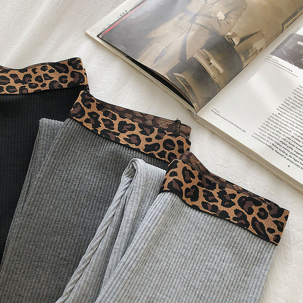 Napi női leggings magas derékkal, leopárd mintával három színben