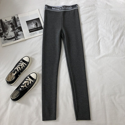 Női elasztikus leggings három színben felirattal, magas derékkal