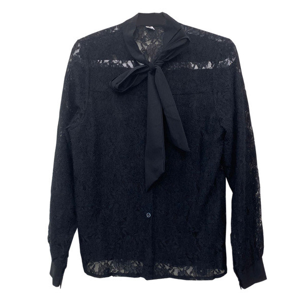 Női csipke ing szalaggal és hosszú ujjú fehér, bézs és fekete színben