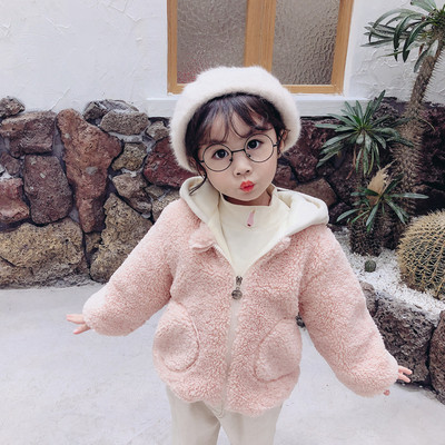 Gyerek kabát lányoknak három színben zsebekkel és 3D elemmel