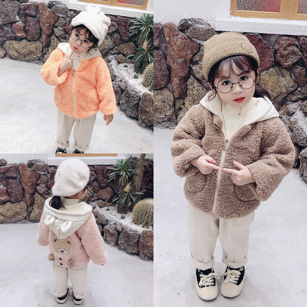 Gyerek kabát lányoknak három színben zsebekkel és 3D elemmel