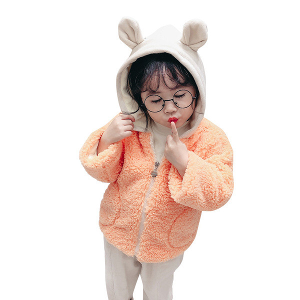 Gyerek kabát lányoknak három színben zsebekkel és 3D elemmel