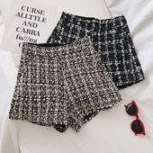 Modern női magas derekú nadrág fekete és arany színben