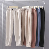 Női alkalmi nadrág zsebekkel - magas derék, bézs, fehér, rózsaszín, kék és fekete színben