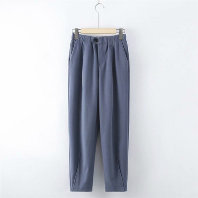 Női alkalmi nadrág zsebekkel - magas derék, bézs, fehér, rózsaszín, kék és fekete színben