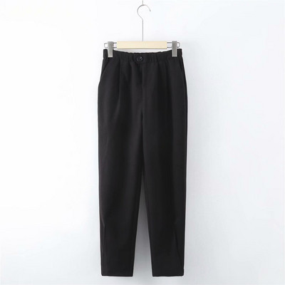 Női alkalmi nadrág zsebekkel - magas derék, bézs, fehér, rózsaszín, kék és fekete színben