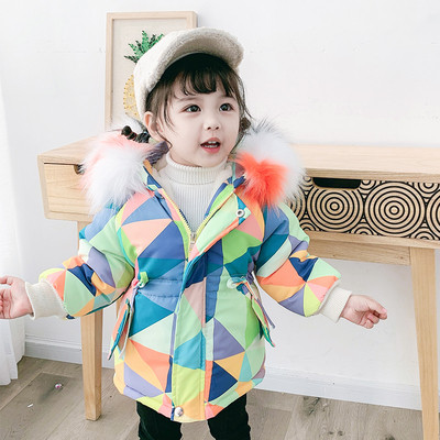 Téli gyerekdzseki lányoknak két színben zsebbel és pehellyel