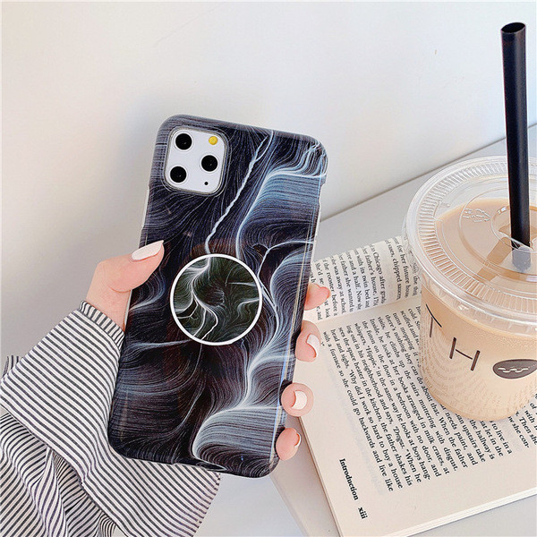 Márvány hatású szilikon tok + gyűrű Iphone 11 Pro Max-hoz