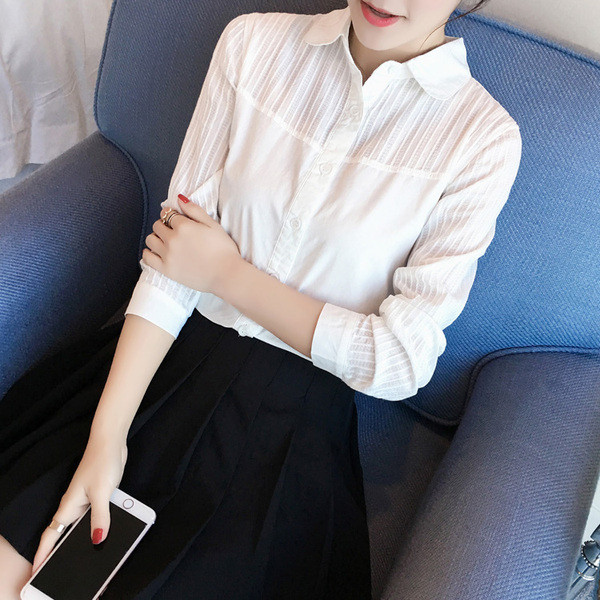 Új modell női ing klasszikus gallérral, hosszú ujjal és gombokkal - három modell