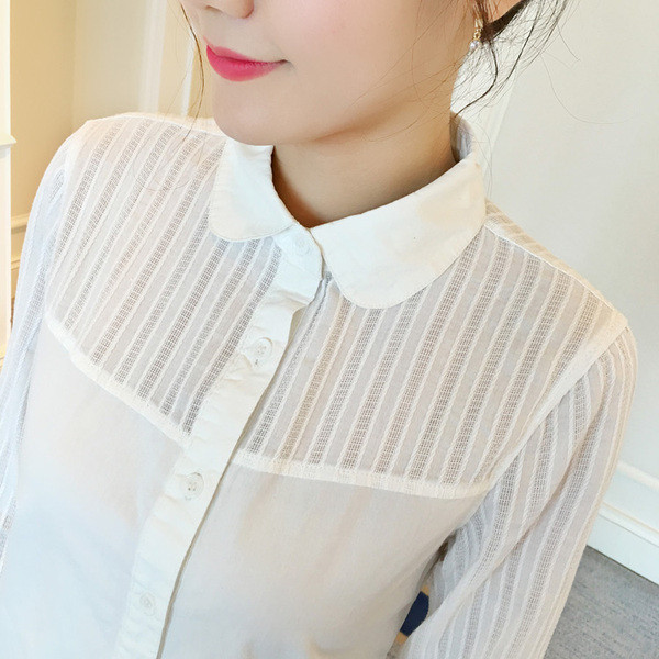 Új modell női ing klasszikus gallérral, hosszú ujjal és gombokkal - három modell