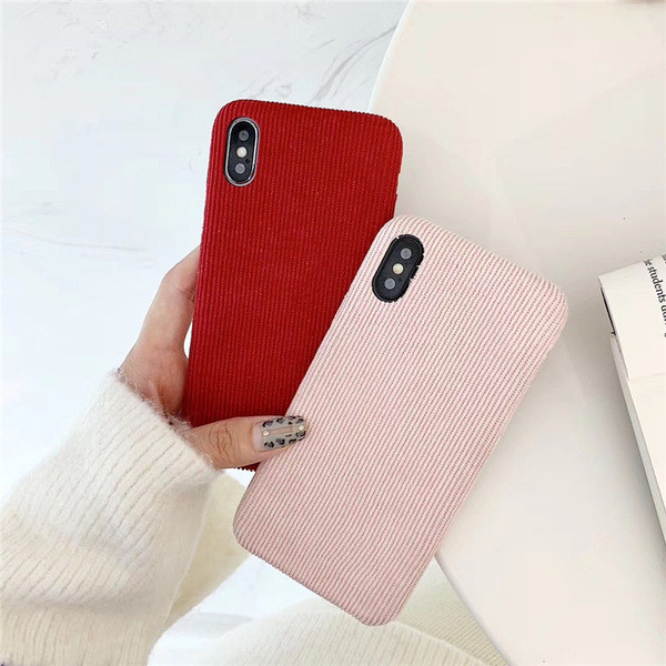 Plüss kemény tok Iphone X / XS készülékhez piros, narancssárga, barna és rózsaszín színben