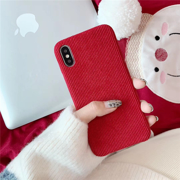 Plüss kemény tok Iphone X / XS készülékhez piros, narancssárga, barna és rózsaszín színben