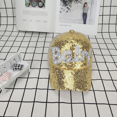 Gyermek sapka napellenzővel és flitterekkel öt színben