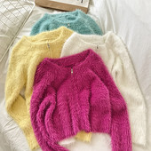 Új modell női kardigán cipzárral és ovális nyakkivágással több színben