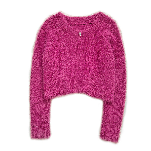 Új modell női kardigán cipzárral és ovális nyakkivágással több színben