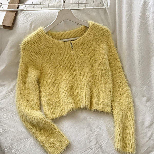 Új modell női kardigán cipzárral és ovális nyakkivágással több színben