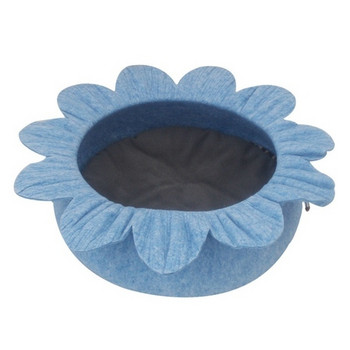 Топло легло във формата на цвете подходящо за коте и малки кучета в зелен, розов, кафяв и син цвят