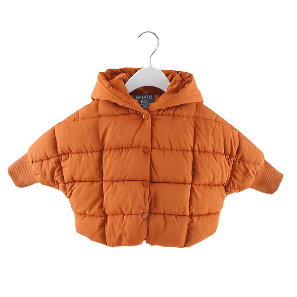 Gyermek téli kabát lányoknak három színben kapucnival és gombokkal