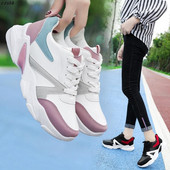 Alkalmi női tornacipő durva talppal és fűzős rózsaszín és fekete színben