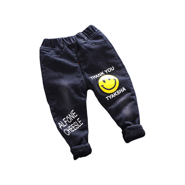 Modern gyerekfarmer rátéttel és puha béléssel, fekete színben fiúknak