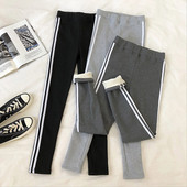 Ежедневен дамски клин в три цвята с висока талия и кант